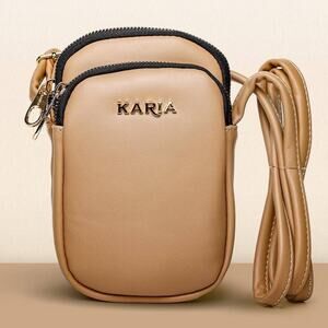 KARIA Women's Cellphone Crossbody Bag Sand Brand New and High Quality Great Gift